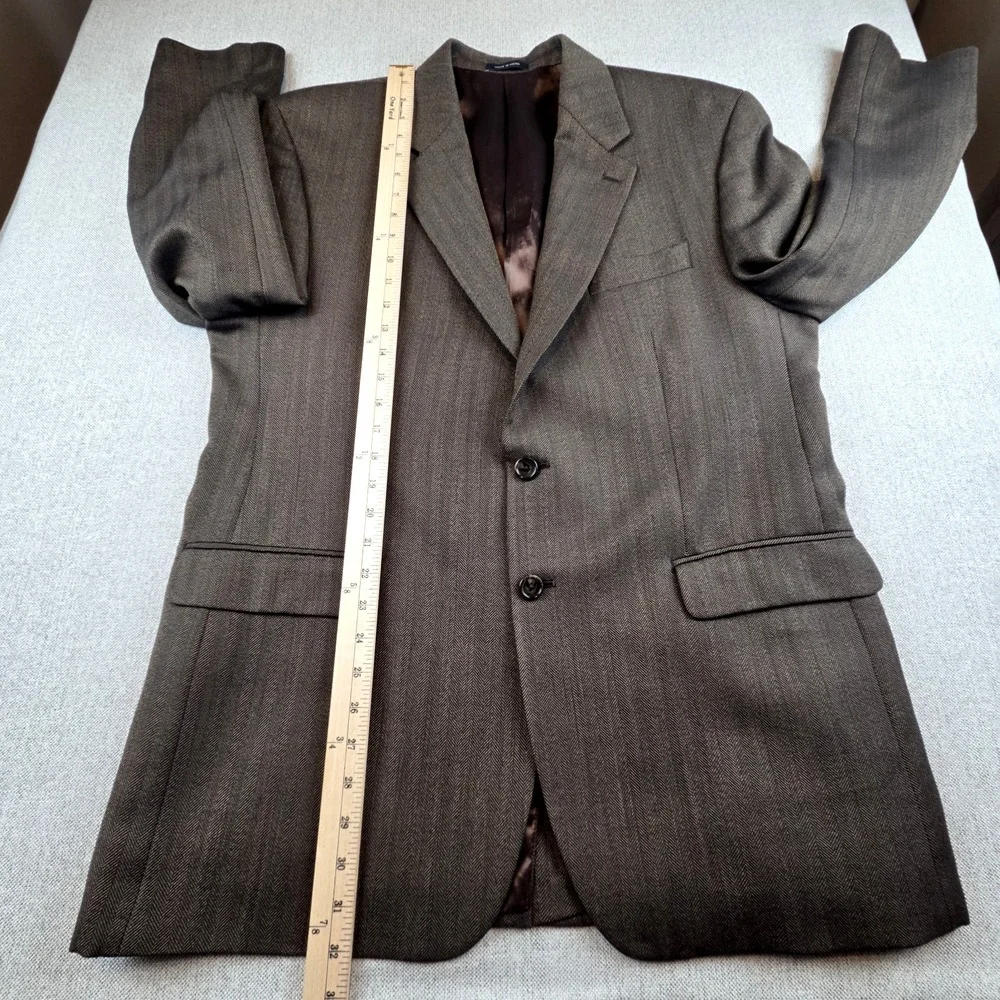 Ralph Lauren Made For Dillard's Brown Herringbone Blazer Jacket‎ Men's 44R Wool